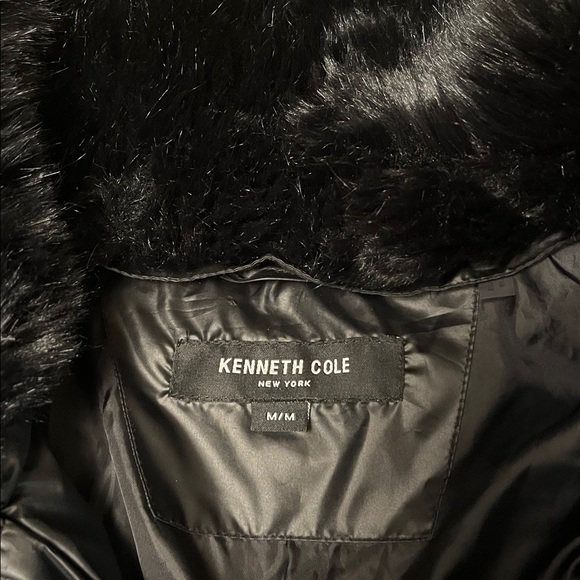 Kenneth Cole Black Puffer Jacket with Faux Fur Trim, medium - Picture 6 of 14